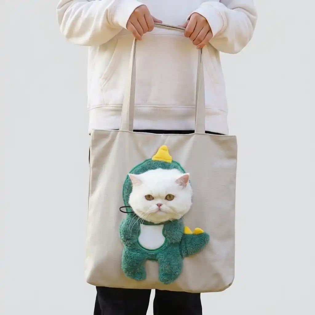 Pop-Out Cat Carrier Tote Bag
