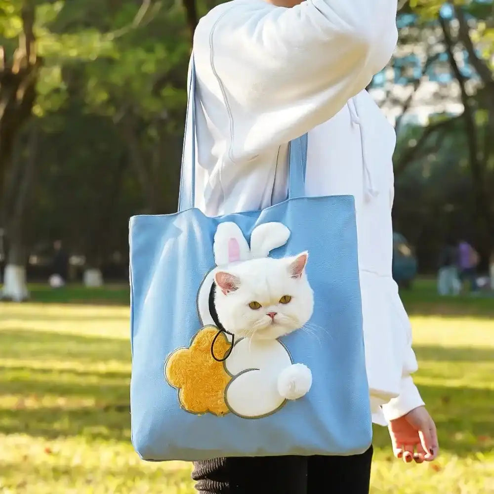 Pop-Out Cat Carrier Tote Bag